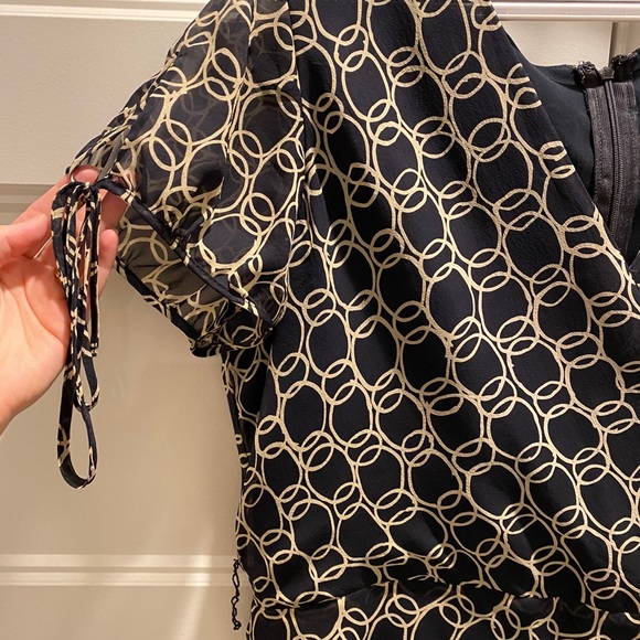 Adrianna Papell Navy Tie Sleeve Dress - Picture 3 of 4